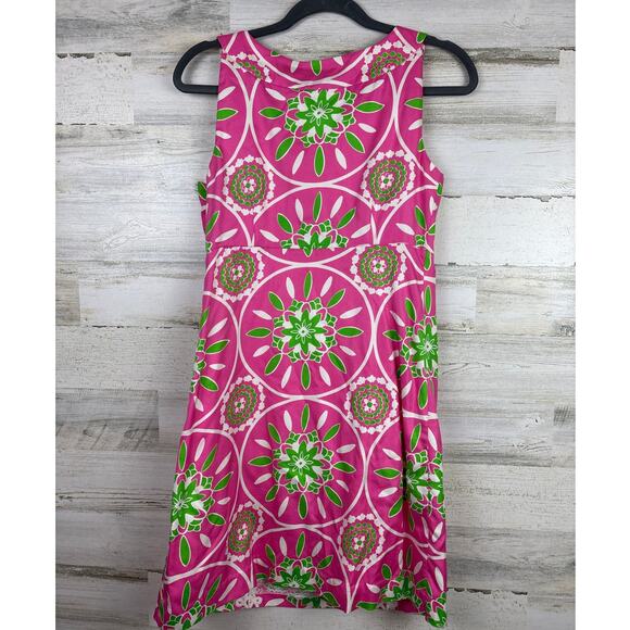 Lilly Pulitzer Womens 4 pink boho mini dress lined sleeveless cotton silk shift - Picture 2 of 5